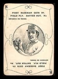 1911 Game Card 1st Baseman Gets Infield Fly